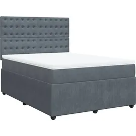 vidaXL Boxspringbett 140 x 200 cm Dunkelgrau
