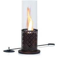 Zelsius Tischkamin für Indoor und Outdoor mit wirbelnder Flamme | Kupfer | Ø 20 x 50,5 cm | Freistehender Bioethanol Kamin | Tischfeuer, Feuersäule, Balkon Deko Kamin, Gartenfeuer, Standkamin