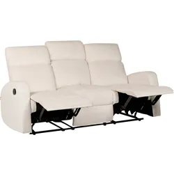Sofa manuell verstellbar VERDAL Samtstoff Cremeweiß 3-Sitzer