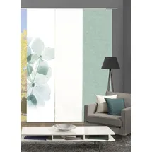 HOME WOHNIDEEN Schiebegardine HOME WOHNIDEEN "BONITA 3er SET" Gr. 1, grün (mint), B:60cm H:245cm, Polyester, Gardinen, Schiebevorhang Digidruck 3er Set BONITA