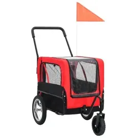 vidaXL 2in1 Tier-Fahrradanhänger und Jogger rot/schwarz