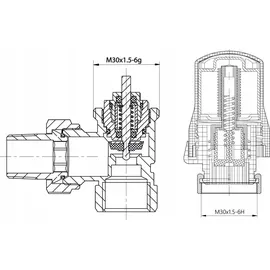 OEM Thermostat-Set abgewinkelt 1/2