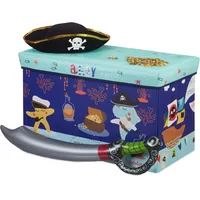 Relaxdays Sitzbox 50 l 1-tlg. dunkelblau