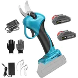 Akku Astschere 21V, KitGody Professional Gartenschere mit 500W Bürstenloser Motor & 30mm Schnittstärke, 2 Akkus inkl, Leicht (1kg), GS-zertifiziert & IP54 Für Zweige, Sträucher und Stämme