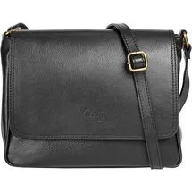 Cluty Umhängetasche echt Leder, Made in Italy schwarz