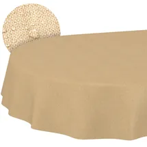 ANRO Tischdecke abwaschbar Oval 180 x 140 cm Beige