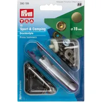 Prym 390199 Nähfrei-Druckknopf Sport & Camping Messing 15 mm altmessing