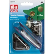 Prym 390199 Nähfrei-Druckknopf Sport & Camping Messing 15 mm altmessing
