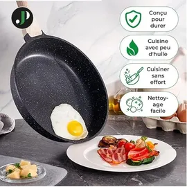 just perfecto household appliances Just Perfecto Töpfe Pfannen 11-Teilig,Topfset Pfannenset mit abnehmbaren Griffen,Pfanne 20/26cm,Topf 18/20cm,Tiefe Bratpfanne 26cm,Antihaftversiegelung,Kochen stapelbar topf Induktion,Ofenfest (Black)