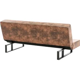 Beliani 3-Sitzer Kunstleder Dunkelbraun gesteppt mit Schlaffunktion Derby