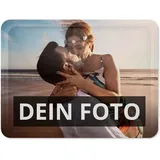 PhotoFancy® - Nostalgie-Blechmagnet mit eigenem Foto Bedrucken - Fotomagnet mit eigenem Bild Personalisieren (Querformat)