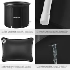 Tectake tectake® Eisbadetonne faltbar, mit 3-facher Isolierung, zentraler Wasserablass und Ablaufhahn, inkl. Tragetasche, Pumpe und Wasserkissen