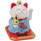 SUPYINI Winkende Glückskatze, Glückliche Winkekatze, Lichtinduktion, Kunststoff, Chinesische Willkommenskatze, Ornament Zuhause, Autos, Blau (Blau)