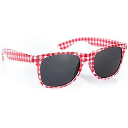 Brille "Karo", rot/weiß