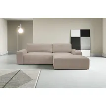werk2 Eckcouch Cord 2-Sitzer Hellgrau/Beige