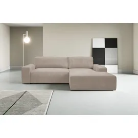 werk2 Eckcouch Cord 2-Sitzer Hellgrau/Beige