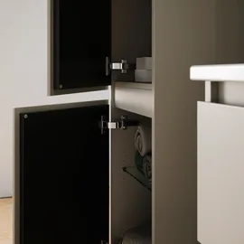 Burgbad Lin20 Hochschrank 40 x 34,5 x 176 cm Weiß Eiche