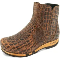 woody Damen Olga Clog Stiefelette, Tabacco Kroko, 36 EU