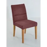 K+W Komfort & Wohnen 4-Fußstuhl K+W KOMFORT & WOHNEN "GOBY", rot (bordeaux, wildeiche natur), B:49cm T:66cm, Stühle, 4-Fuß-Holzstuhl in Wildeiche geölt, mit hochwertiger Polsterung