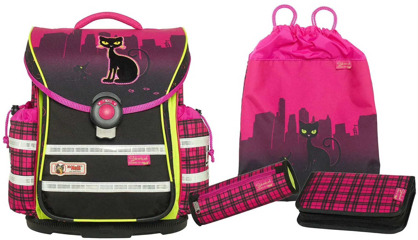 McNeill Schulranzen Set 4-tlg. ErgoLight Plus 9621 Street Cat