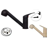 lavre Wasserhahn ausziehbar Mischbatterie Schwenkbar Einhebel mit 2 Strahlarten Beige