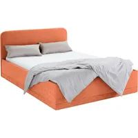 Westfalia Schlafkomfort Polsterbett, orange (terrafarben), B:150cm L:210cm, Bezug Bett:
