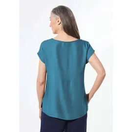 GOLDNER Elegante Viskosebluse mit Glitzer Blau 42