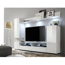 trendteam Wohnwand Dos weiß Hochglanz B/H/T: ca. 208x165x33 cm - Weiss