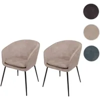 Mendler 2er-Set Esszimmerstuhl HWC-O28, Küchenstuhl Polsterstuhl Stuhl, Stoff/Textil (340g/m2)
