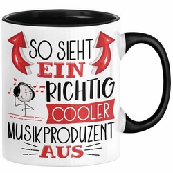 Trendation Tasse So Sieht Ein Richtig Cooler Musikproduzent Aus Tasse Geschenk für Prod schwarz