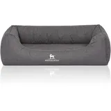 Knuffelwuff Hundebett Malou Orthopädisch Wasserabweisend Velours XXL 120 x 85cm Grau