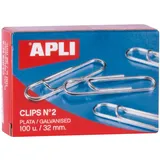 APLI 5 Star 505337, 503352, Packung mit 100 flachen Clips, 32 mm