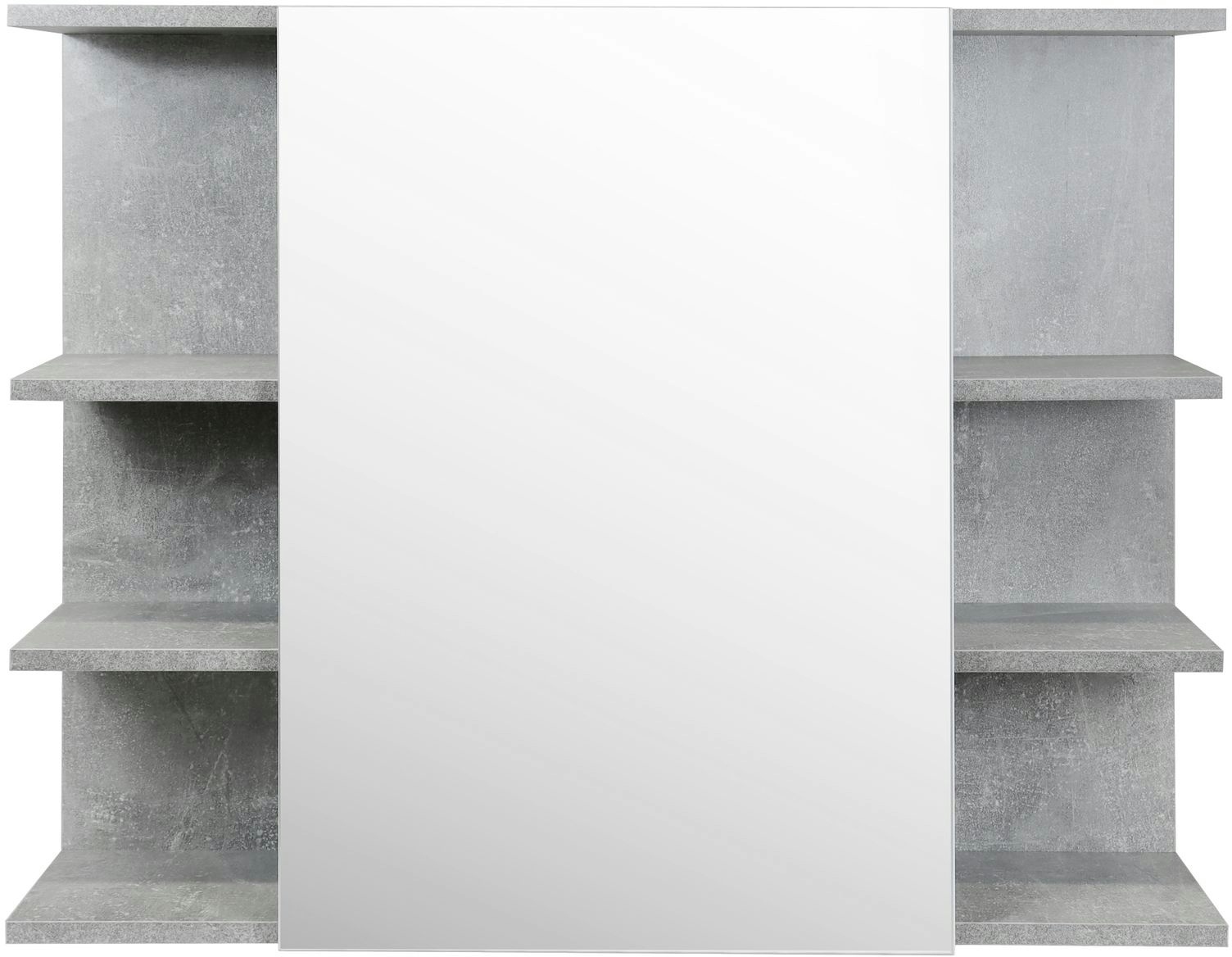 Spiegelschrank `Manni` Marmor Optik, 1-türig, mit 6 Seitenflächen Hängeschrank 90x55x13cm