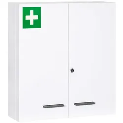 kleankin Medizinschrank, mit Schloss, LxBxH: 55 x 18 x 60 cm - weiss
