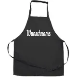 Elefantasie Personalisierte Kinderschürze mit Name, Kochschürze für Backen, Kochen, Malen, Geschenkidee für Kinder 7-10 Jahre schwarz