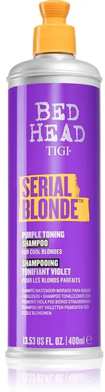 TIGI Serial Blonde Purple Toning Shampoo Silbershampoo und Tönungsshampoo für blondes und meliertes Haar 400 ml