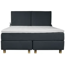 Home Affaire Boxspringbett »Nele« inkl. Topper im schlichtem Design blau