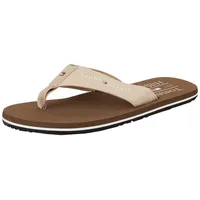 TOMMY HILFIGER Herren Chambray Beach Sandal FM0FM05570 Zehentrenner, BEIGE (Beige), 43 EU