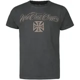 West Coast Choppers Eagle Crest Kurzarm-t-shirt - Oil Dye Anthracite - S