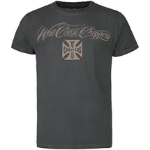 West Coast Choppers Eagle Crest Kurzarm-t-shirt - Oil Dye Anthracite - S