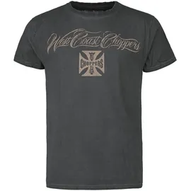 West Coast Choppers Eagle Crest Kurzarm-t-shirt - Oil Dye Anthracite - S