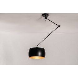 Pendelleuchte Modern Metall Schwarz Matt Gold Rund