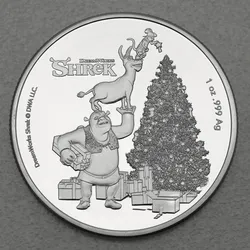 Silbermünze 1oz Shrek 2021 Weihnachten (Fidschi)