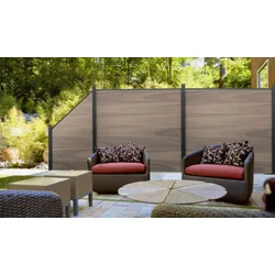 BPC Sichtschutzwand Ribe  - Bi-Color  - aus BPC (Bamboo Polymer Composite)