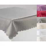 Tischdecke Tischtuch Tafeldecke DAMAST Punkte Fleckversiegelt Gastronomie Farbe Grau Maße 160x220 eckig