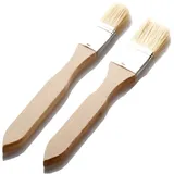 Lares Backpinsel/Küchenpinsel - aus Buchenholz - ideal zum einfetten und glasieren - 2er Set (2,5cm + 3,5cm Bürstenbreite) - Made in Germany