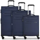 Worldpack Chicago 4 Rollen Kofferset 3-teilig mit Dehnfalte dark-blue