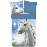 ESPiCO Bettwäsche Trendy Bedding Freeze Tiermotiv Pferd Einhorn EIS Schnee Winter Landschaft, Größe:135 cm x 200 cm