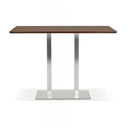 Hoher Tisch MAMBO  Sehr großer Stehtisch aus Holz in dunkler Farbgestaltung aus Holz und Metall  180x90x100 cm  Kadima Design