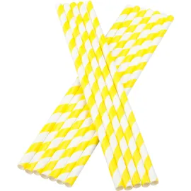 NATUREStar Papier-Trinkhalme 19,7 cm 100 St. Gelb/Weiß